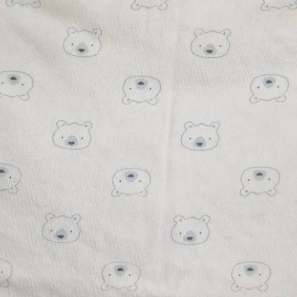 Carter's Child of Mine Blue Bear Swaddle Receiving White Blanket 26" X 28" - Picture 4 of 5